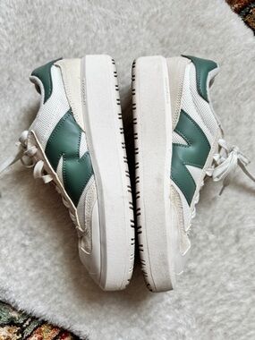 New Balance White and Green CT302 Sneakers